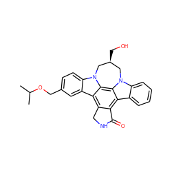 CC(C)OCc1ccc2c(c1)c1c3c(c4c5ccccc5n5c4c1n2C[C@@H](CO)C5)C(=O)NC3 ZINC000028819515