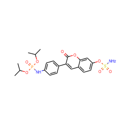 CC(C)OP(=O)(Nc1ccc(-c2cc3ccc(OS(N)(=O)=O)cc3oc2=O)cc1)OC(C)C ZINC000653857964