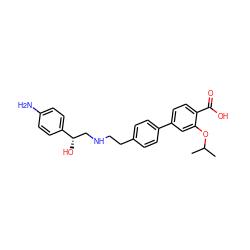 CC(C)Oc1cc(-c2ccc(CCNC[C@H](O)c3ccc(N)cc3)cc2)ccc1C(=O)O ZINC000040891802