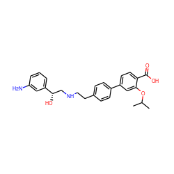 CC(C)Oc1cc(-c2ccc(CCNC[C@H](O)c3cccc(N)c3)cc2)ccc1C(=O)O ZINC000040894464