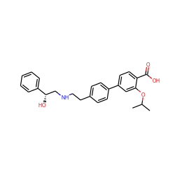 CC(C)Oc1cc(-c2ccc(CCNC[C@H](O)c3ccccc3)cc2)ccc1C(=O)O ZINC000029131774