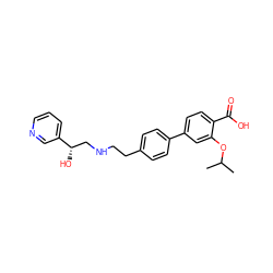 CC(C)Oc1cc(-c2ccc(CCNC[C@H](O)c3cccnc3)cc2)ccc1C(=O)O ZINC000040893659