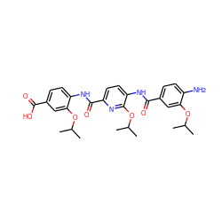 CC(C)Oc1cc(C(=O)Nc2ccc(C(=O)Nc3ccc(C(=O)O)cc3OC(C)C)nc2OC(C)C)ccc1N ZINC000200863819