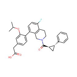 CC(C)Oc1cc(CC(=O)O)ccc1-c1ccc(F)c2c1CN(C(=O)[C@@H]1C[C@H]1c1ccccc1)CC2 ZINC000144128407