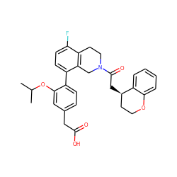 CC(C)Oc1cc(CC(=O)O)ccc1-c1ccc(F)c2c1CN(C(=O)C[C@@H]1CCOc3ccccc31)CC2 ZINC000144228626