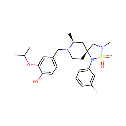 CC(C)Oc1cc(CN2CC[C@@]3(C[C@@H]2C)CN(C)S(=O)(=O)N3c2cccc(F)c2)ccc1O ZINC000068199981