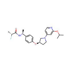 CC(C)Oc1cc(N2CC[C@@H](Oc3ccc([C@H](C)NC(=O)[C@@H](C)F)cc3)C2)ccn1 ZINC000169709409