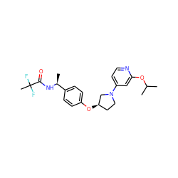 CC(C)Oc1cc(N2CC[C@@H](Oc3ccc([C@H](C)NC(=O)C(C)(F)F)cc3)C2)ccn1 ZINC000169709448