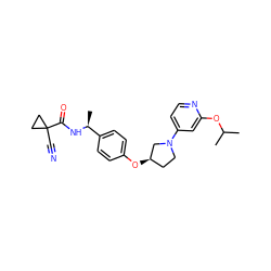 CC(C)Oc1cc(N2CC[C@@H](Oc3ccc([C@H](C)NC(=O)C4(C#N)CC4)cc3)C2)ccn1 ZINC000169709444