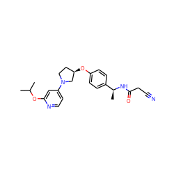 CC(C)Oc1cc(N2CC[C@@H](Oc3ccc([C@H](C)NC(=O)CC#N)cc3)C2)ccn1 ZINC000169709399