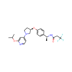 CC(C)Oc1cc(N2CC[C@@H](Oc3ccc([C@H](C)NC(=O)CC(F)(F)F)cc3)C2)ccn1 ZINC000169709405