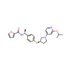 CC(C)Oc1cc(N2CC[C@@H](Oc3ccc([C@H](C)NC(=O)c4ccco4)cc3)C2)ccn1 ZINC000169709424