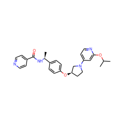 CC(C)Oc1cc(N2CC[C@@H](Oc3ccc([C@H](C)NC(=O)c4ccncc4)cc3)C2)ccn1 ZINC000169709401