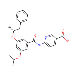 CC(C)Oc1cc(O[C@H](C)Cc2ccccc2)cc(C(=O)Nc2ccc(C(=O)O)cn2)c1 ZINC000038156637