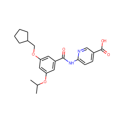 CC(C)Oc1cc(OCC2CCCC2)cc(C(=O)Nc2ccc(C(=O)O)cn2)c1 ZINC000028521884