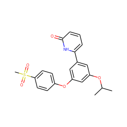 CC(C)Oc1cc(Oc2ccc(S(C)(=O)=O)cc2)cc(-c2cccc(=O)[nH]2)c1 ZINC000096273774