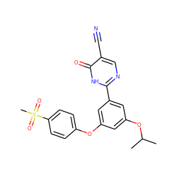 CC(C)Oc1cc(Oc2ccc(S(C)(=O)=O)cc2)cc(-c2ncc(C#N)c(=O)[nH]2)c1 ZINC000096273765