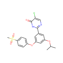 CC(C)Oc1cc(Oc2ccc(S(C)(=O)=O)cc2)cc(-c2ncc(Cl)c(=O)[nH]2)c1 ZINC000096273766