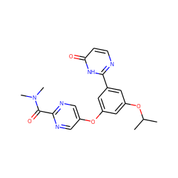 CC(C)Oc1cc(Oc2cnc(C(=O)N(C)C)nc2)cc(-c2nccc(=O)[nH]2)c1 ZINC000096273787