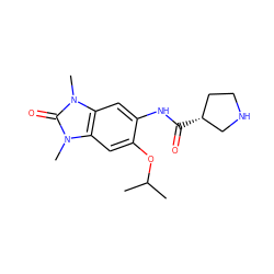 CC(C)Oc1cc2c(cc1NC(=O)[C@@H]1CCNC1)n(C)c(=O)n2C ZINC000653827656