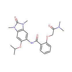 CC(C)Oc1cc2c(cc1NC(=O)c1ccccc1OCC(=O)N(C)C)n(C)c(=O)n2C ZINC000653827659