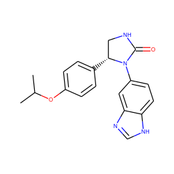 CC(C)Oc1ccc([C@@H]2CNC(=O)N2c2ccc3[nH]cnc3c2)cc1 ZINC000116195206