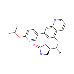 CC(C)Oc1ccc(-c2cc(O[C@H](C)[C@H]3CNC(=O)C3)c3cccnc3c2)cn1 ZINC000147818373