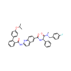 CC(C)Oc1ccc(-c2ccccc2C(=O)Nc2ccc3cc(C(=O)N[C@H](C(=O)N(C)Cc4ccc(F)cc4)c4ccccc4)ccc3n2)cc1 ZINC000095561192