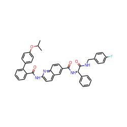 CC(C)Oc1ccc(-c2ccccc2C(=O)Nc2ccc3cc(C(=O)N[C@H](C(=O)NCc4ccc(F)cc4)c4ccccc4)ccc3n2)cc1 ZINC000095559165