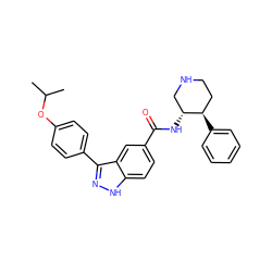 CC(C)Oc1ccc(-c2n[nH]c3ccc(C(=O)N[C@@H]4CNCC[C@H]4c4ccccc4)cc23)cc1 ZINC000205026812