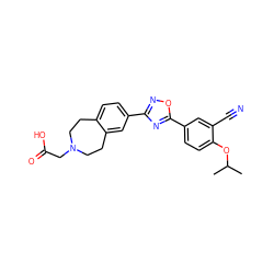 CC(C)Oc1ccc(-c2nc(-c3ccc4c(c3)CCN(CC(=O)O)CC4)no2)cc1C#N ZINC000043206421