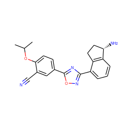 CC(C)Oc1ccc(-c2nc(-c3cccc4c3CC[C@@H]4N)no2)cc1C#N ZINC000117377444