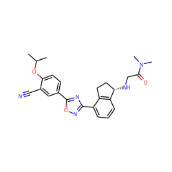 CC(C)Oc1ccc(-c2nc(-c3cccc4c3CC[C@@H]4NCC(=O)N(C)C)no2)cc1C#N ZINC000117374706