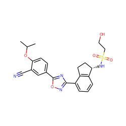 CC(C)Oc1ccc(-c2nc(-c3cccc4c3CC[C@@H]4NS(=O)(=O)CCO)no2)cc1C#N ZINC000117378948