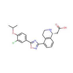 CC(C)Oc1ccc(-c2nc(-c3cccc4c3CCN[C@@H]4CC(=O)O)no2)cc1Cl ZINC000043206632