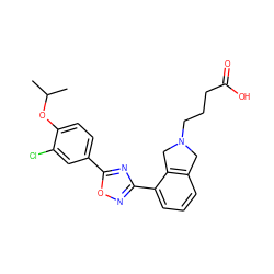 CC(C)Oc1ccc(-c2nc(-c3cccc4c3CN(CCCC(=O)O)C4)no2)cc1Cl ZINC000043206617