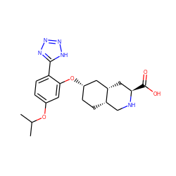 CC(C)Oc1ccc(-c2nnn[nH]2)c(O[C@H]2CC[C@H]3CN[C@H](C(=O)O)C[C@H]3C2)c1 ZINC000103279955