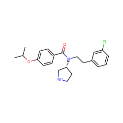 CC(C)Oc1ccc(C(=O)N(CCc2cccc(Cl)c2)[C@@H]2CCNC2)cc1 ZINC000028823611