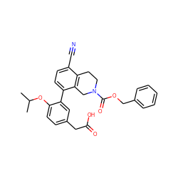 CC(C)Oc1ccc(CC(=O)O)cc1-c1ccc(C#N)c2c1CN(C(=O)OCc1ccccc1)CC2 ZINC000144003377