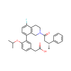 CC(C)Oc1ccc(CC(=O)O)cc1-c1ccc(F)c2c1CN(C(=O)C[C@@H](C)c1ccccc1)CC2 ZINC000144110104