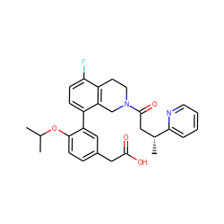 CC(C)Oc1ccc(CC(=O)O)cc1-c1ccc(F)c2c1CN(C(=O)C[C@@H](C)c1ccccn1)CC2 ZINC000144138911