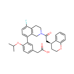 CC(C)Oc1ccc(CC(=O)O)cc1-c1ccc(F)c2c1CN(C(=O)C[C@@H]1CCOc3ccccc31)CC2 ZINC000144097579