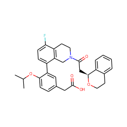 CC(C)Oc1ccc(CC(=O)O)cc1-c1ccc(F)c2c1CN(C(=O)C[C@@H]1OCCc3ccccc31)CC2 ZINC000144052627