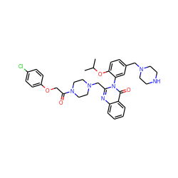 CC(C)Oc1ccc(CN2CCNCC2)cc1-n1c(CN2CCN(C(=O)COc3ccc(Cl)cc3)CC2)nc2ccccc2c1=O ZINC000210903750