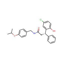 CC(C)Oc1ccc(CNC(=O)C[C@@H](c2ccccc2)c2cc(Cl)ccc2O)cc1 ZINC000002867435