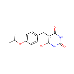 CC(C)Oc1ccc(Cc2c(O)[nH]c(=O)[nH]c2=O)cc1 ZINC000000379346