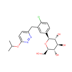 CC(C)Oc1ccc(Cc2cc([C@@H]3O[C@H](CO)[C@@H](O)[C@H](O)[C@H]3O)ccc2Cl)nn1 ZINC000049036587