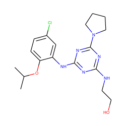 CC(C)Oc1ccc(Cl)cc1Nc1nc(NCCO)nc(N2CCCC2)n1 ZINC000012726118