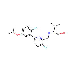 CC(C)Oc1ccc(F)c(-c2ccc(F)c(CN[C@@H](CO)C(C)C)n2)c1 ZINC000204408850