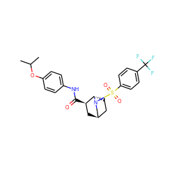 CC(C)Oc1ccc(NC(=O)[C@@H]2C[C@@H]3CC[C@@H]2N(S(=O)(=O)c2ccc(C(F)(F)F)cc2)C3)cc1 ZINC000101283348